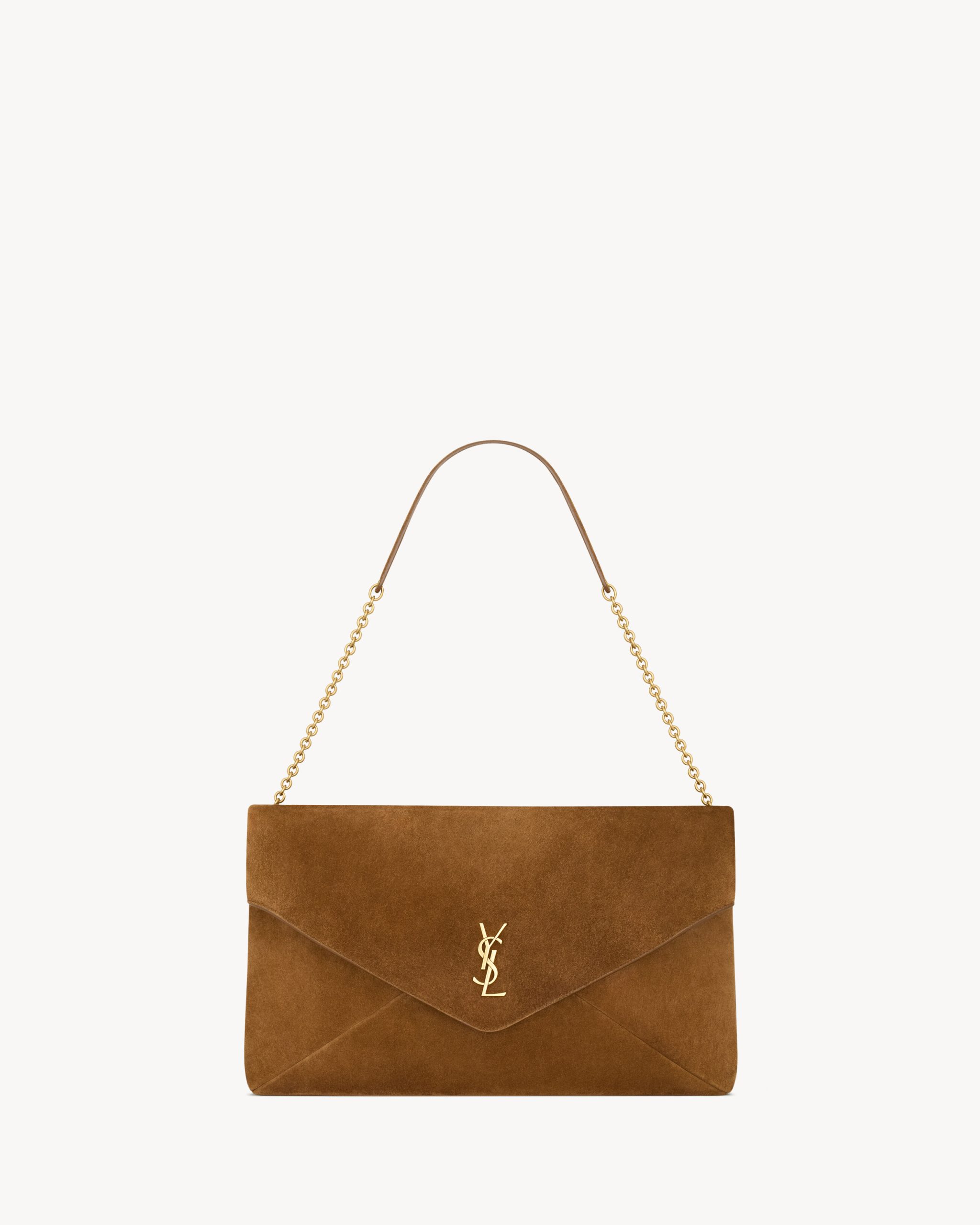YSL CASSANDRE XXL pouch on chain in suede - Image 1